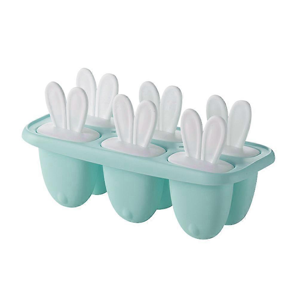 Blue 6-cavity Bunny Ear Shape Ice Kitchen Diy Maker Tool
