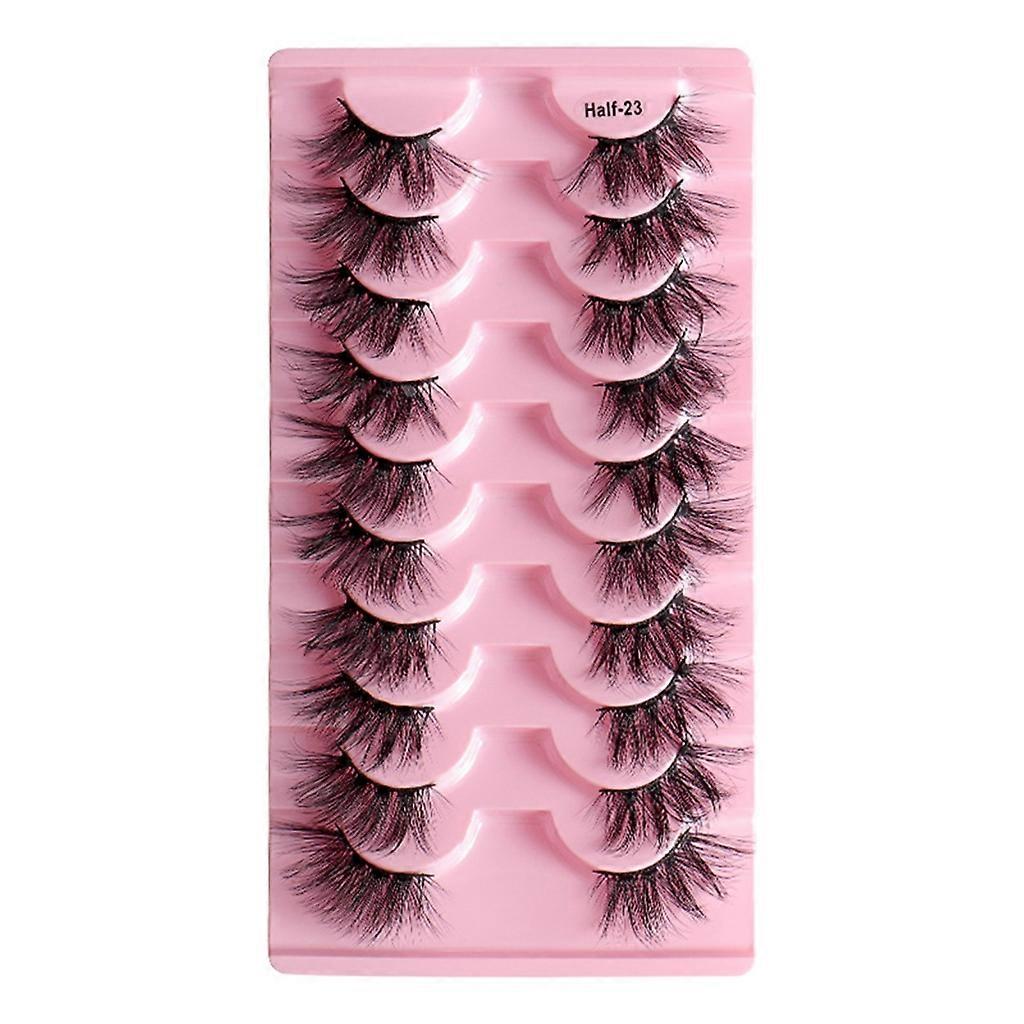 10Pair False Eyelashes Curly Half Lashes Outdoor Traveling Camping