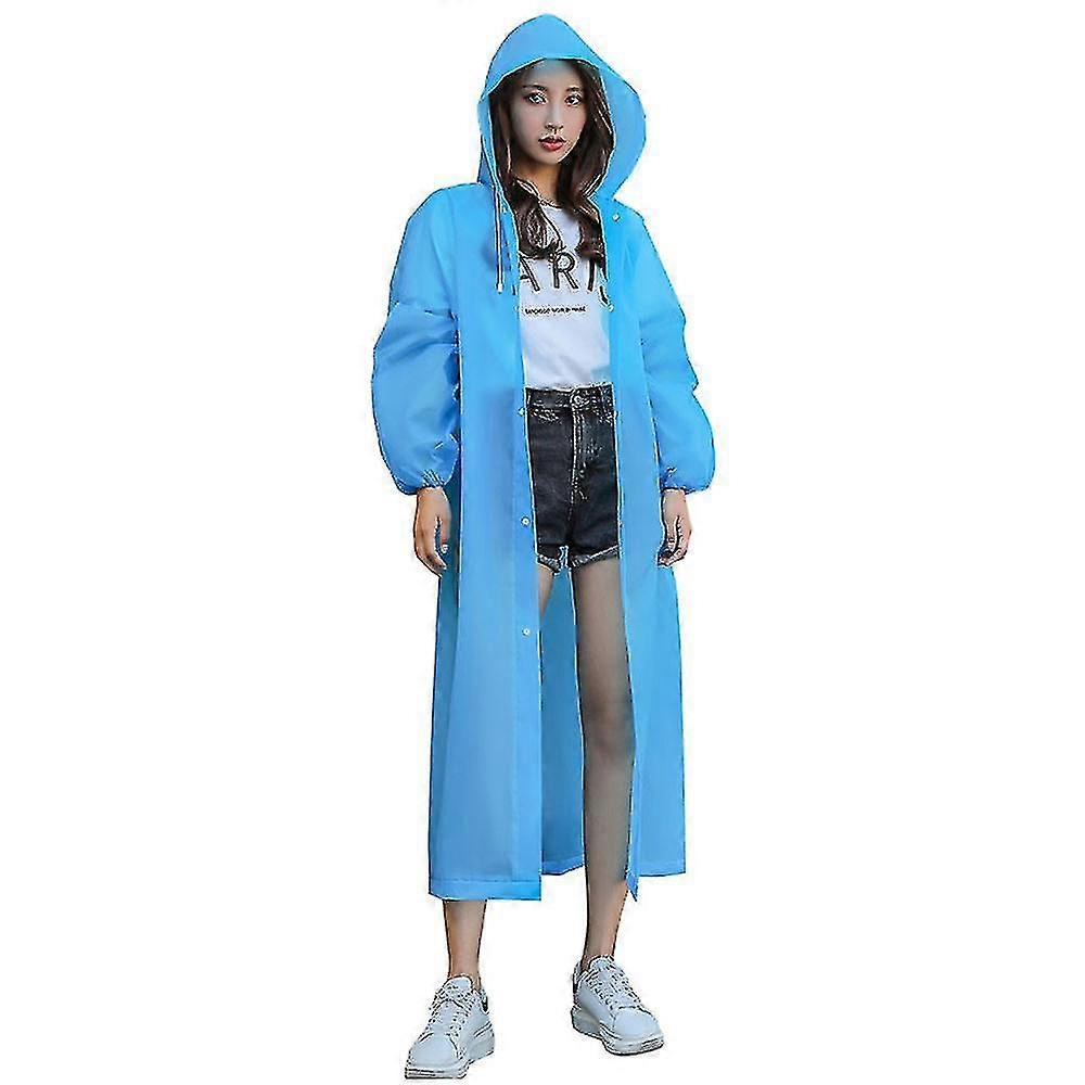 2Pcs Thickened Non-Disposable Raincoat Fashion Eva Outdoor Travel Portable One Piece Raincoat for Adults
