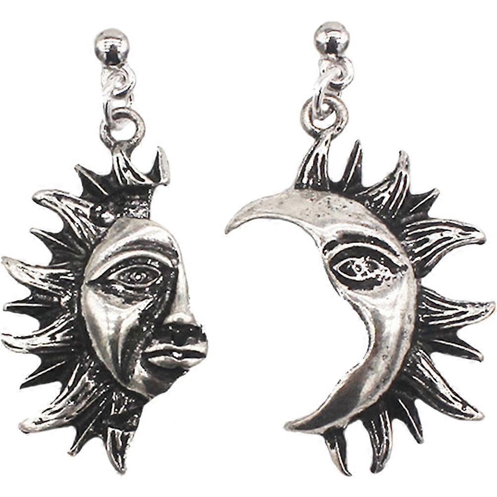 1 Pair Sun Moon Asymmetrical Earrings Gothic Dangle Earrings Personalized Earrings