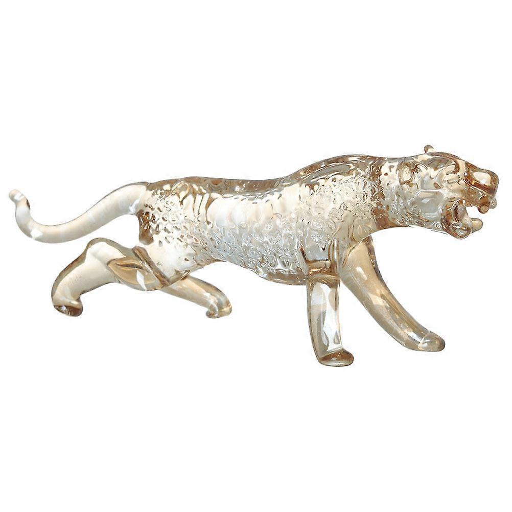 Small Crystal Leopard Figurine Crystal Leopard Figurine Desktop Leopard Ornament