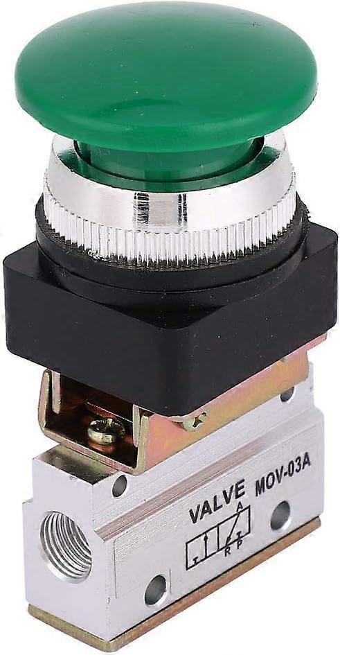 2-Way Push Button Switch Pneumatic Mechanical Valve G1/8 MOV-03A