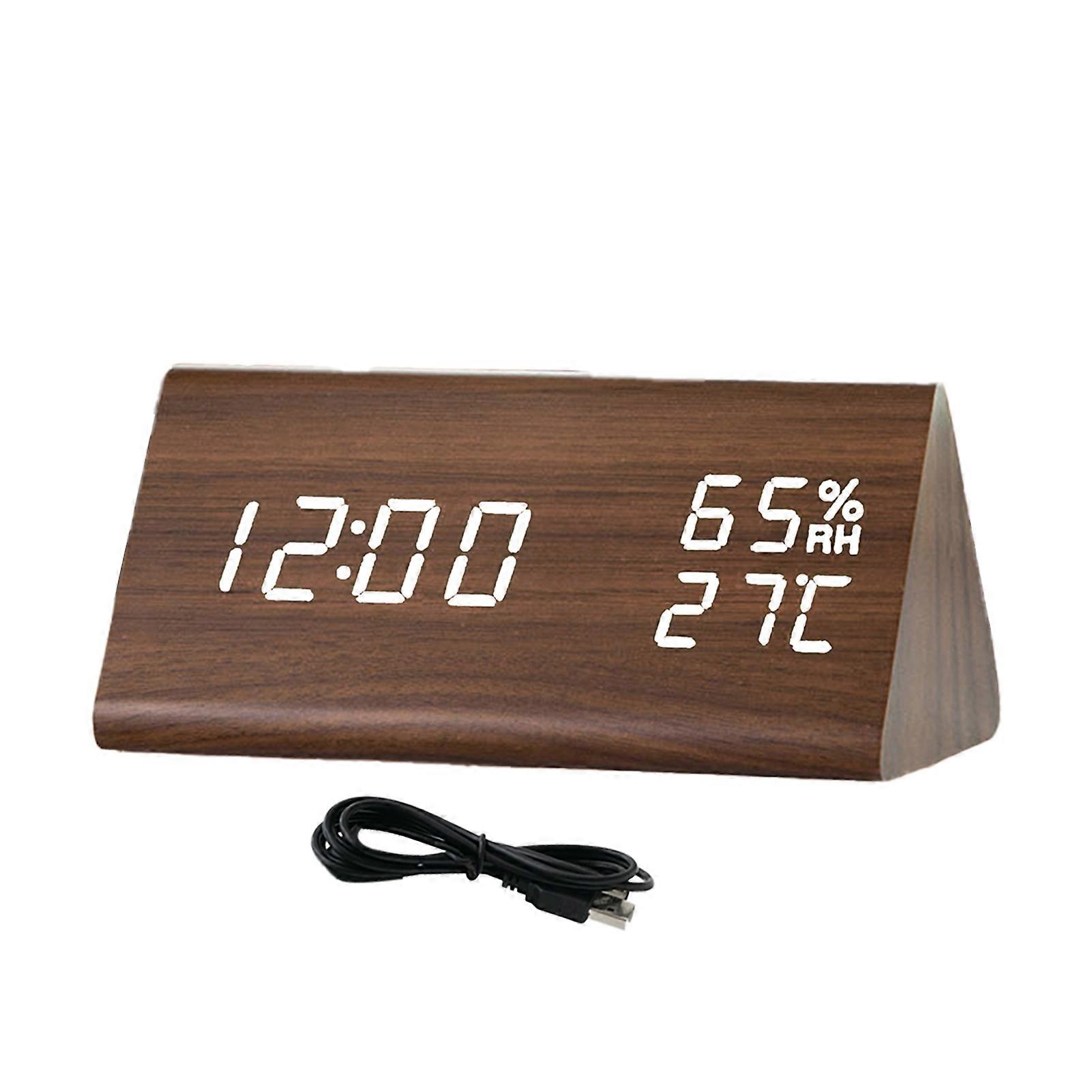 Voice Control Alarm Clock Power-saving ABS Clear Screen Multifunctional Desk Clock for Home JIKAIX