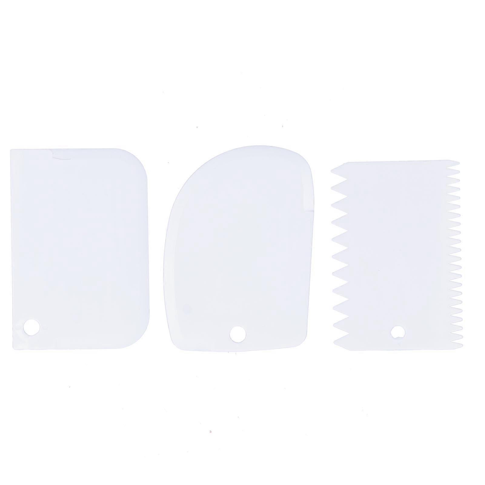 3PCS/Set Cake Cream Scraper Dough Pasty Cutters Scraper Kitchen Tool DIY Baking ToolWhite