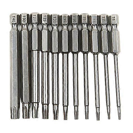 11Pcs 75mm Hole 1/4inch Hexagonal Shank Torx Electric Screwdriver Bits Tool Set
