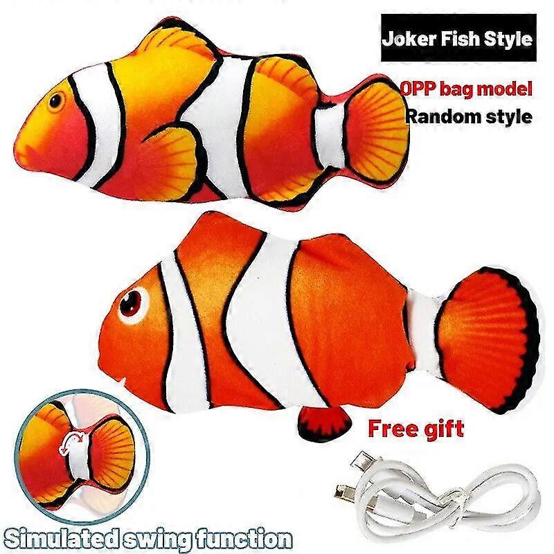 Jouet De Poisson De Compagnie Doux En Peluche Jouet Usb Chargeur Poisson Chat 3d Simulation Danse Wiggle Interaction Fournitures Favorise Chat Pet Jouet À Mâcher haute qualité MTS