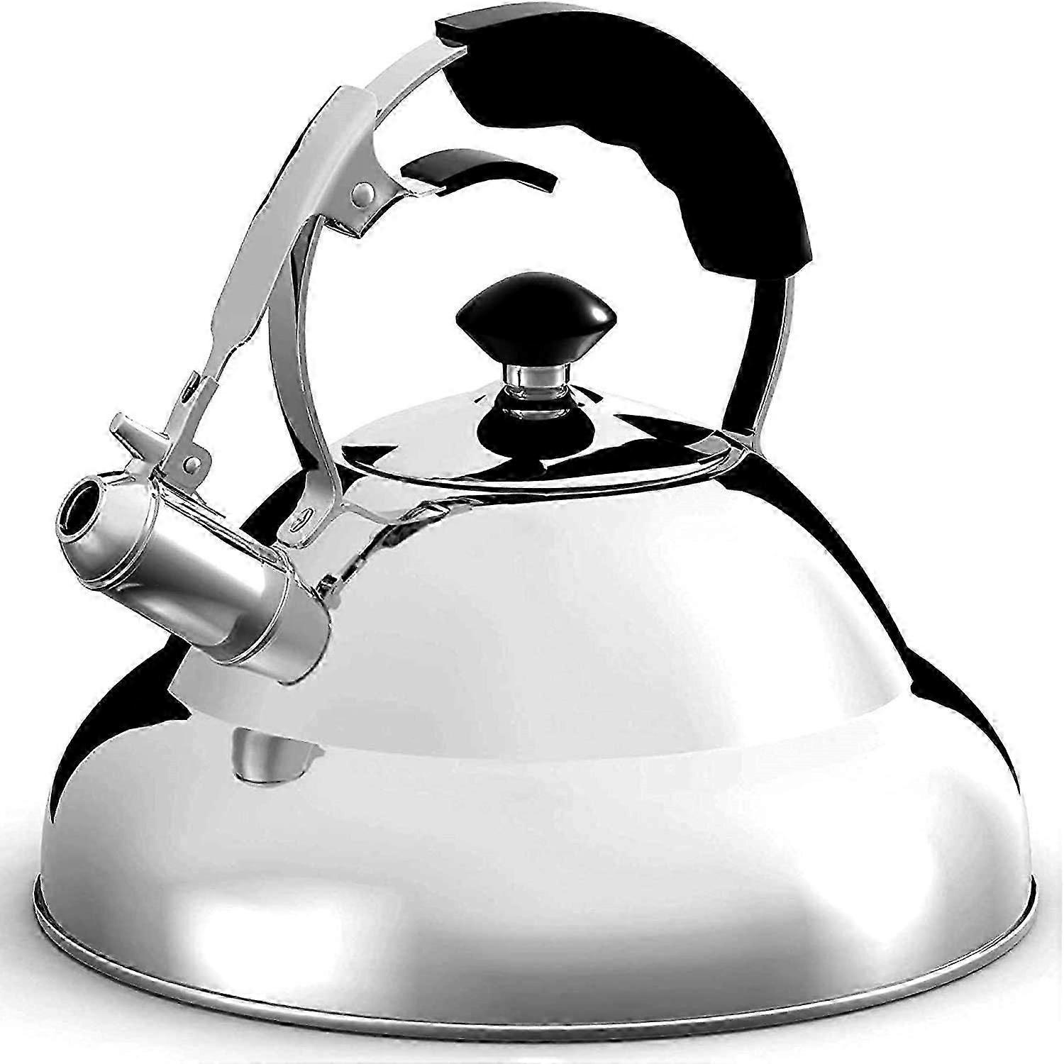 Whistling Kettle - 2.7 Litre Stovetop, Mirror Finish, Camping Kettle with Infuser