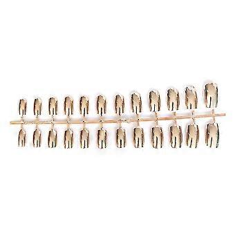 24st Kort Falsk Nagel Färgrik Solid Färg Plätering Spik Säkert Material Gåva UV-02