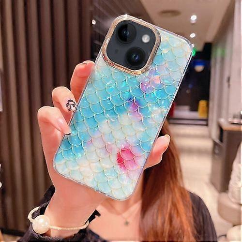 For iPhone 15 Colorful Crystal Shell Pattern PC + TPU Phone Case