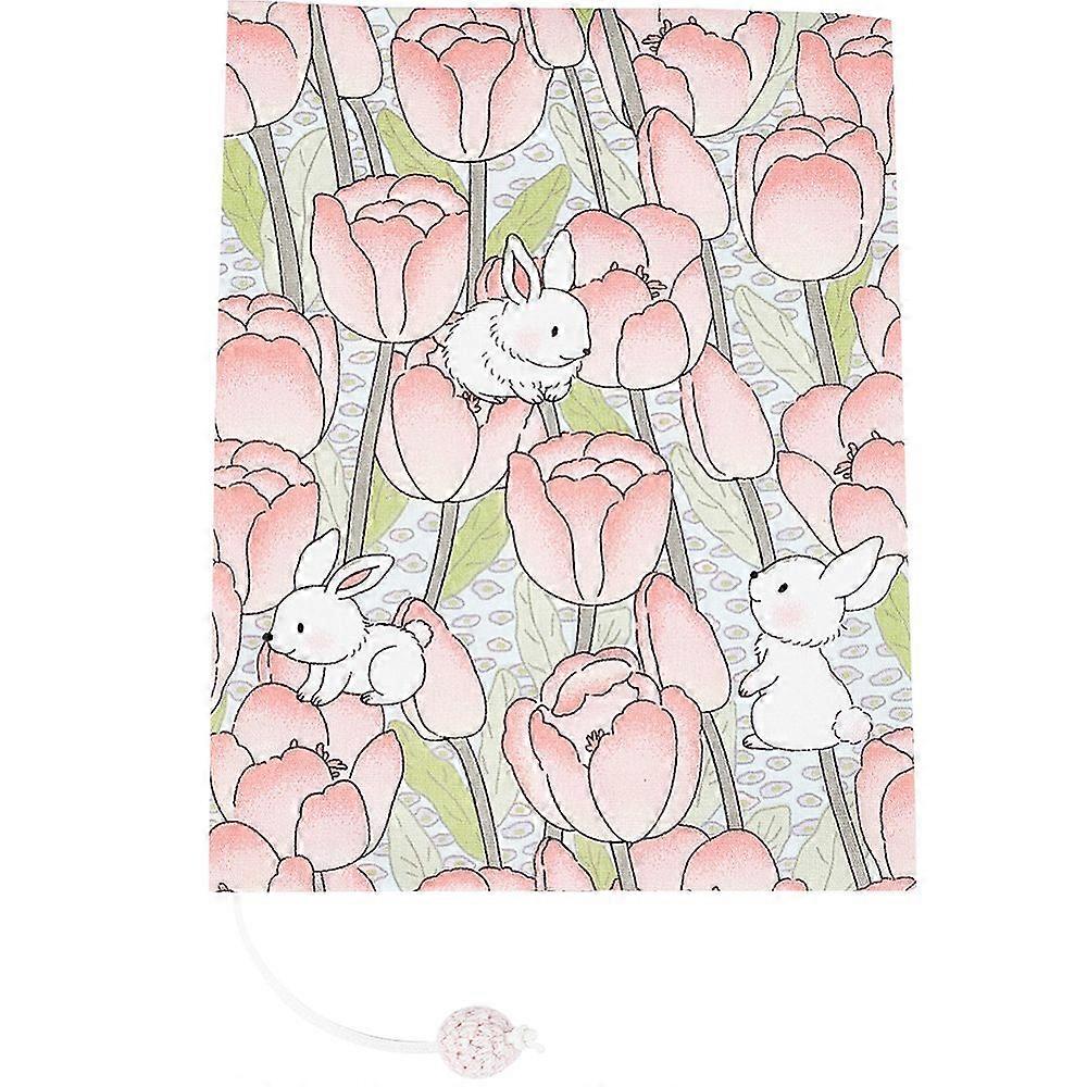 1pc A5 Cloth Book Cover Notebook Wraps Flower & Rabbit Pattern Pink 215x165x4mm
