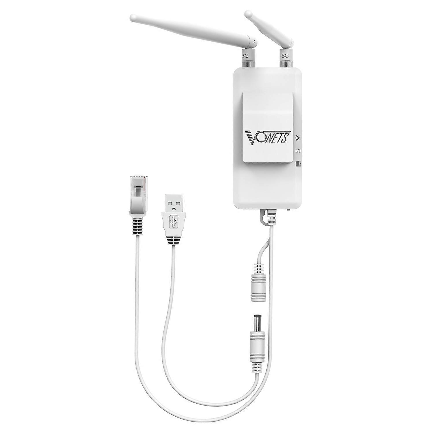 VONETS VAP11S-5G Mini Wireless Bridge 900Mbp WiFi Repeater με 2 Κεραίες & Ανεμιστήρα (Λευκό)