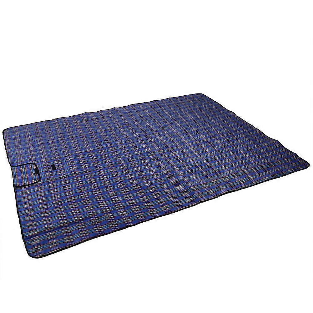 Foldable Moisture Proof Picnic Beach Camping Mat Blanket with Handle (Blue)