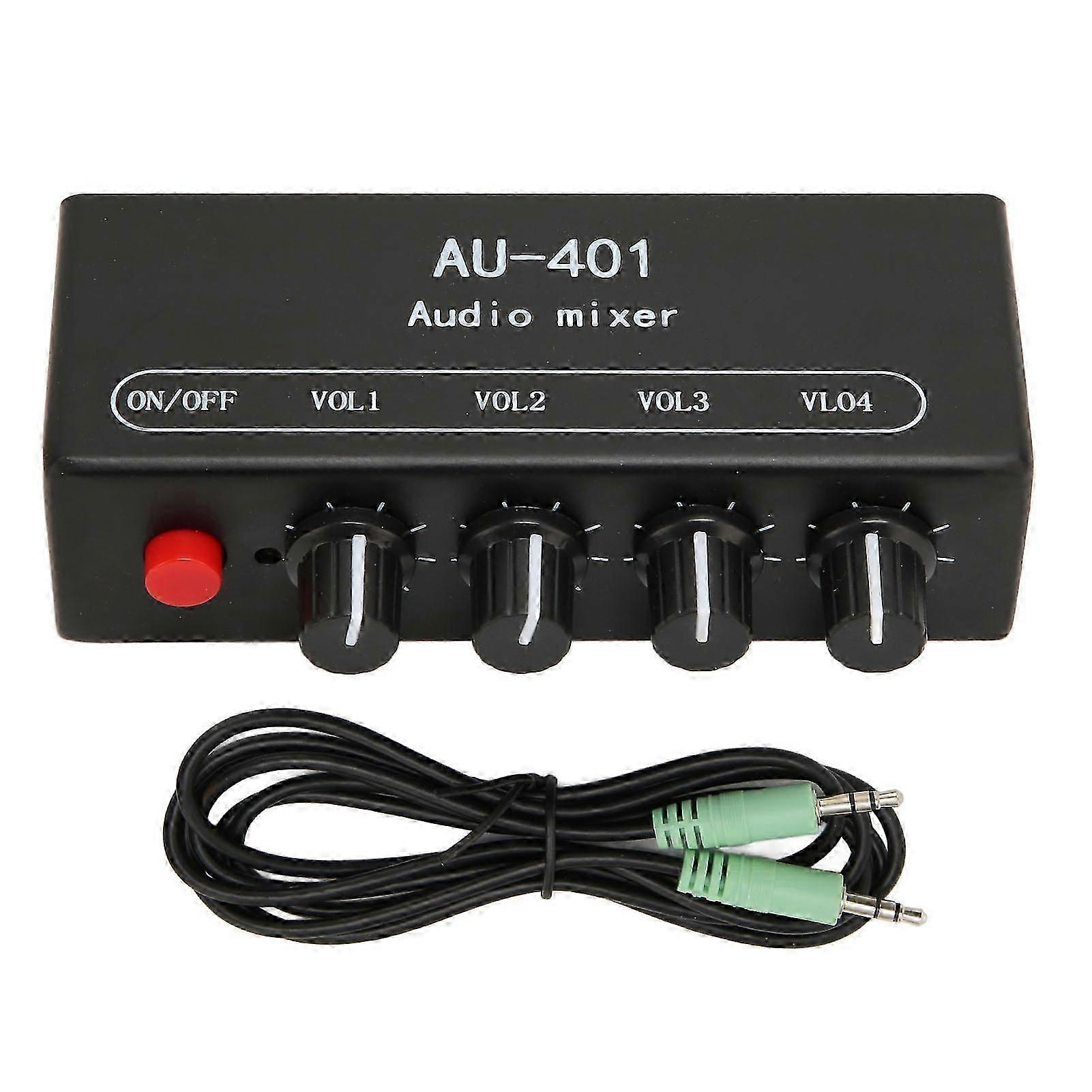 Stereo Mixer 4 In 1 Out Independent Volume Control 3.5mm Mini Sound Mixer For Headphone Amplifier Pc