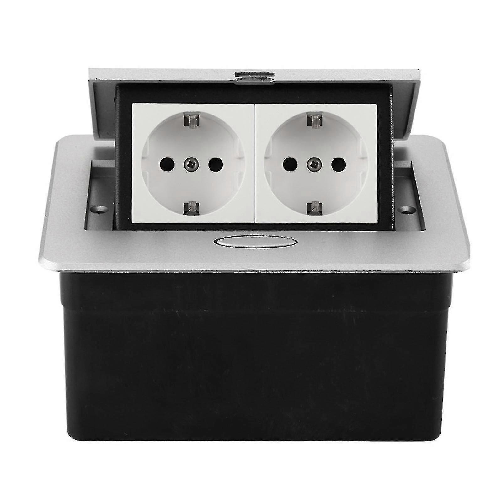 For Pop Up Eu Socket 2 Way Electric Outlet Receptacle Table Desk Embedded Socket