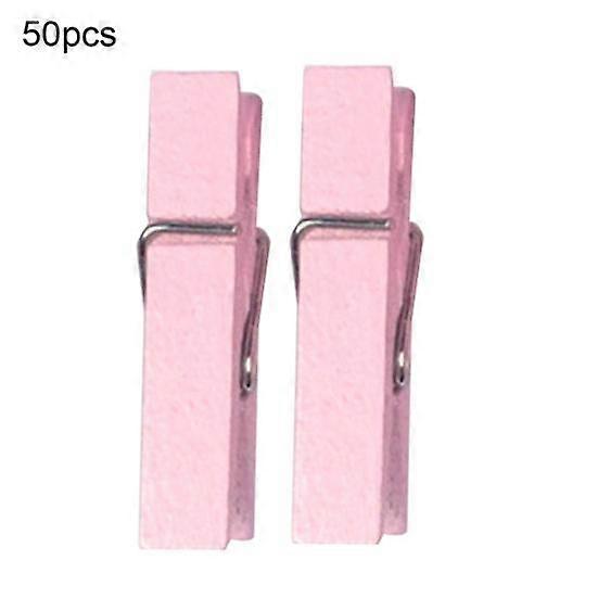 50Pcs/Set Colorful Strip Shape Wood Hanging Photo Clip Peg Home Party DIY Decor