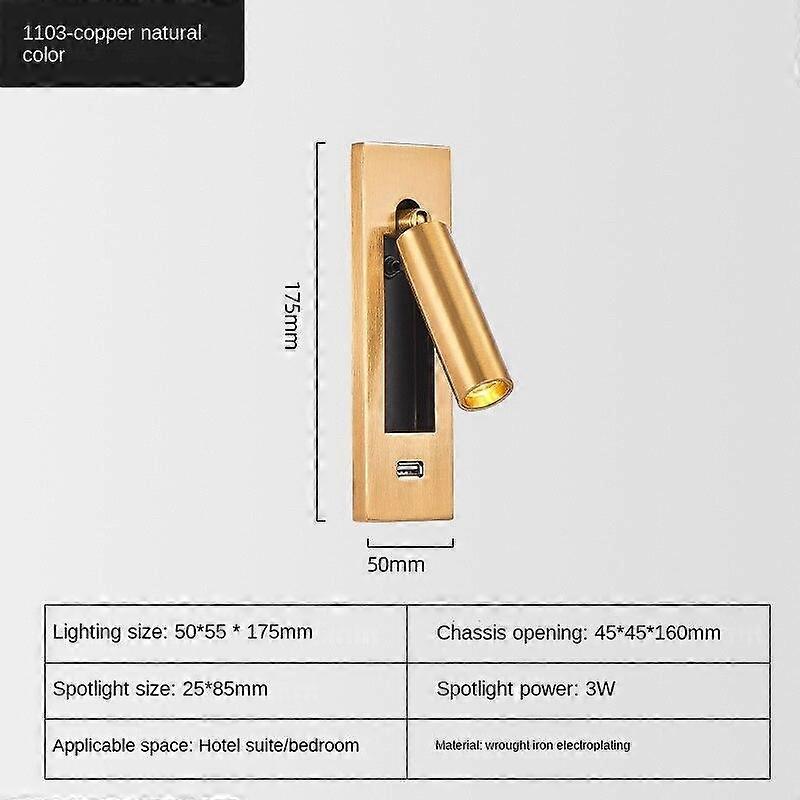 New Led indoor wall lamps 3W wiht switch led wall light modern stai wall with USB charge wall sconce livingroom led luminaire