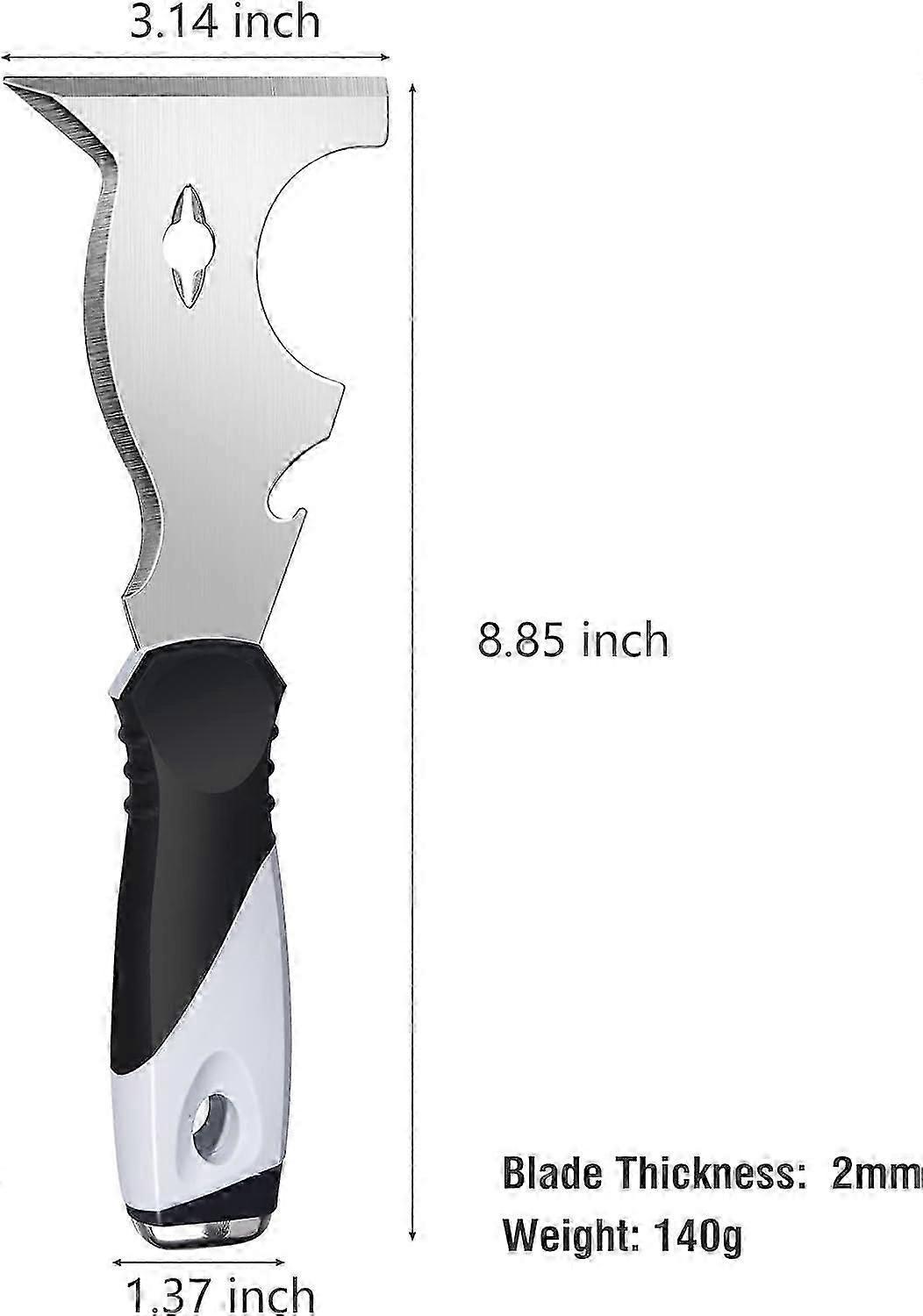 2 Pack, Paint Scraper 10 in 1 Putty Knife Multi-Use Painters Tool, Taping Knife, Paint Scraper Tool for Wood, Metal Scraper with Hammer End