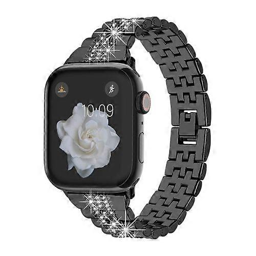 For Apple Watch SE 2023 44mm Bling Diamond Chain Metal Watch Band