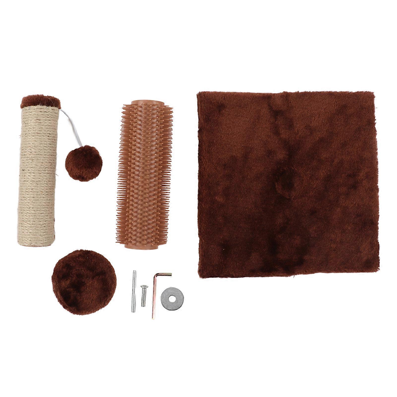 Cat Scratching Post Sisal Rope Wrapped Cat Scratcher Pole with Hanging Ball for IndoorQuadrate Bottom