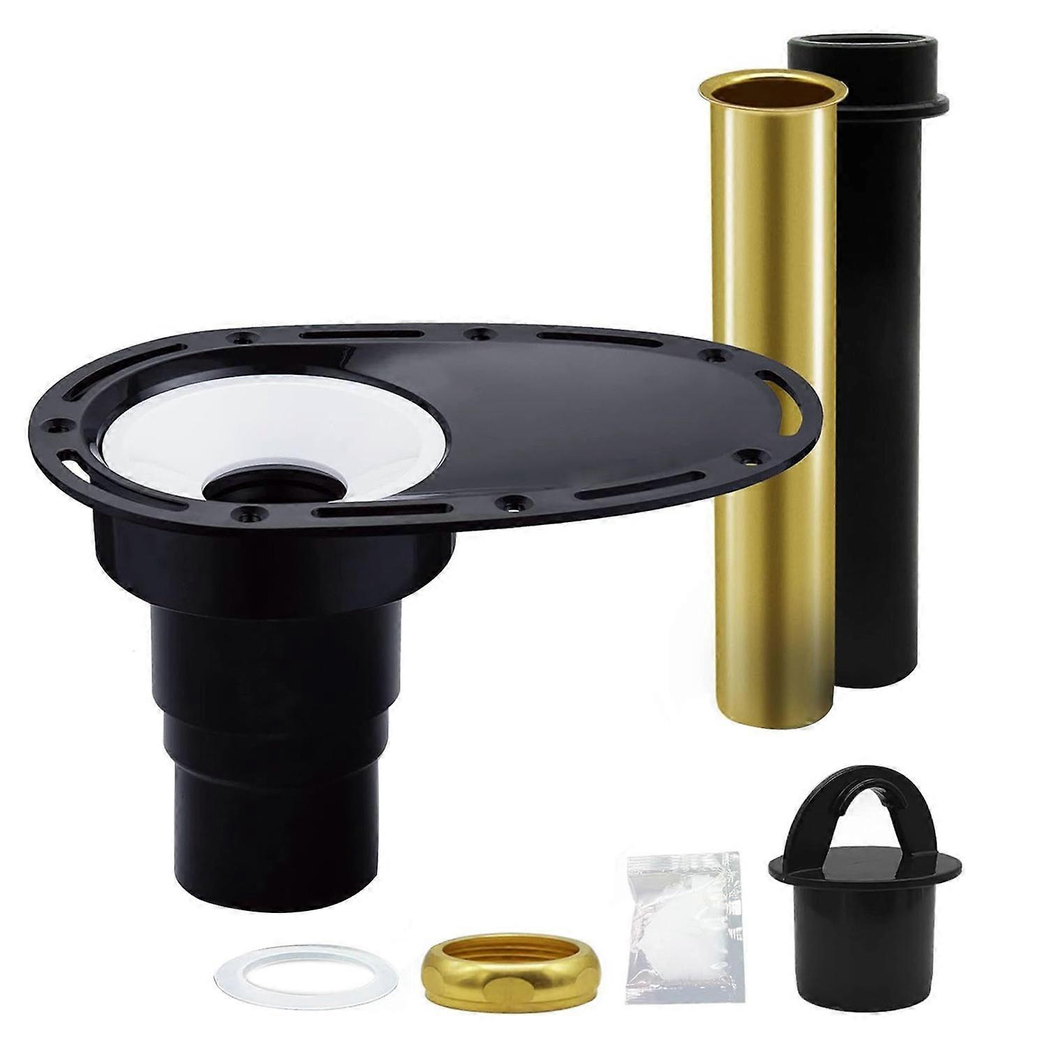 Kit di scarico per vasca grezzo con tubi in ottone e ABS, piastra inferiore di drenaggio e set di adattatori per autoportante