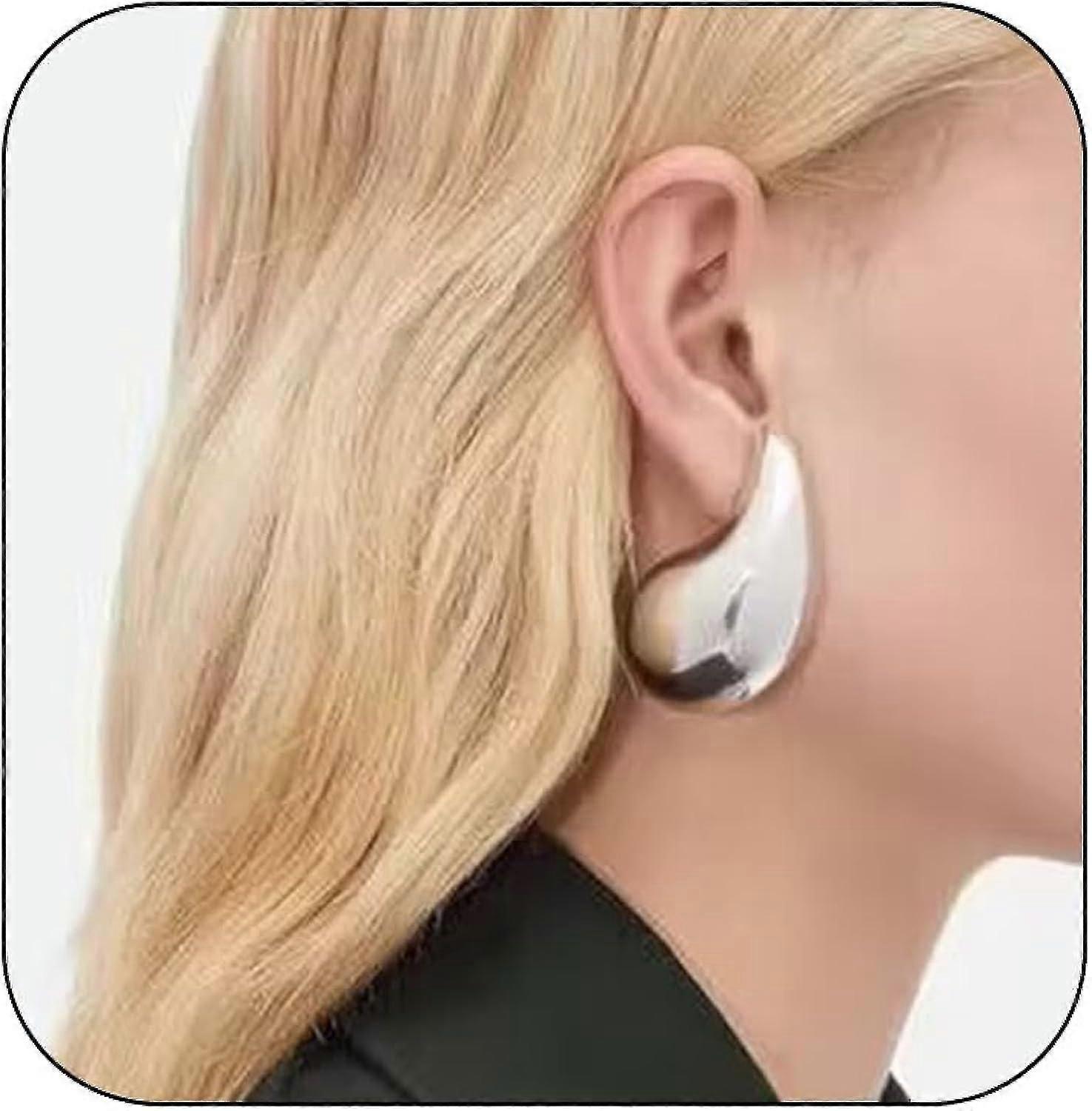 Boucle d’oreille Bottega extra large Dupes hypoallergénique Chunkygoldhoopearrings Boucles d’oreilles légères en forme de goutte d’eau Boucles d’oreilles en forme de goutte d’eau en or tendance compati