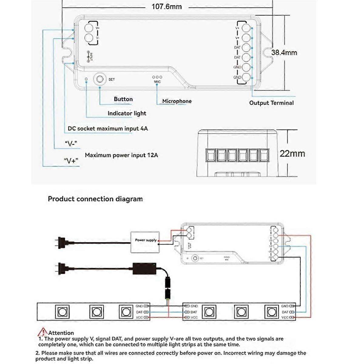 SPI WiFi RGB LED Controller DR03W Tuya Wifi LED Controller für WS2811 WS2812B WS2815 adressierbares RGB