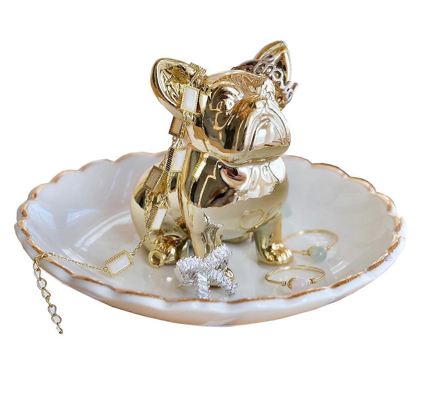 Bulldog Ring Holder Plate for Christmas Gift