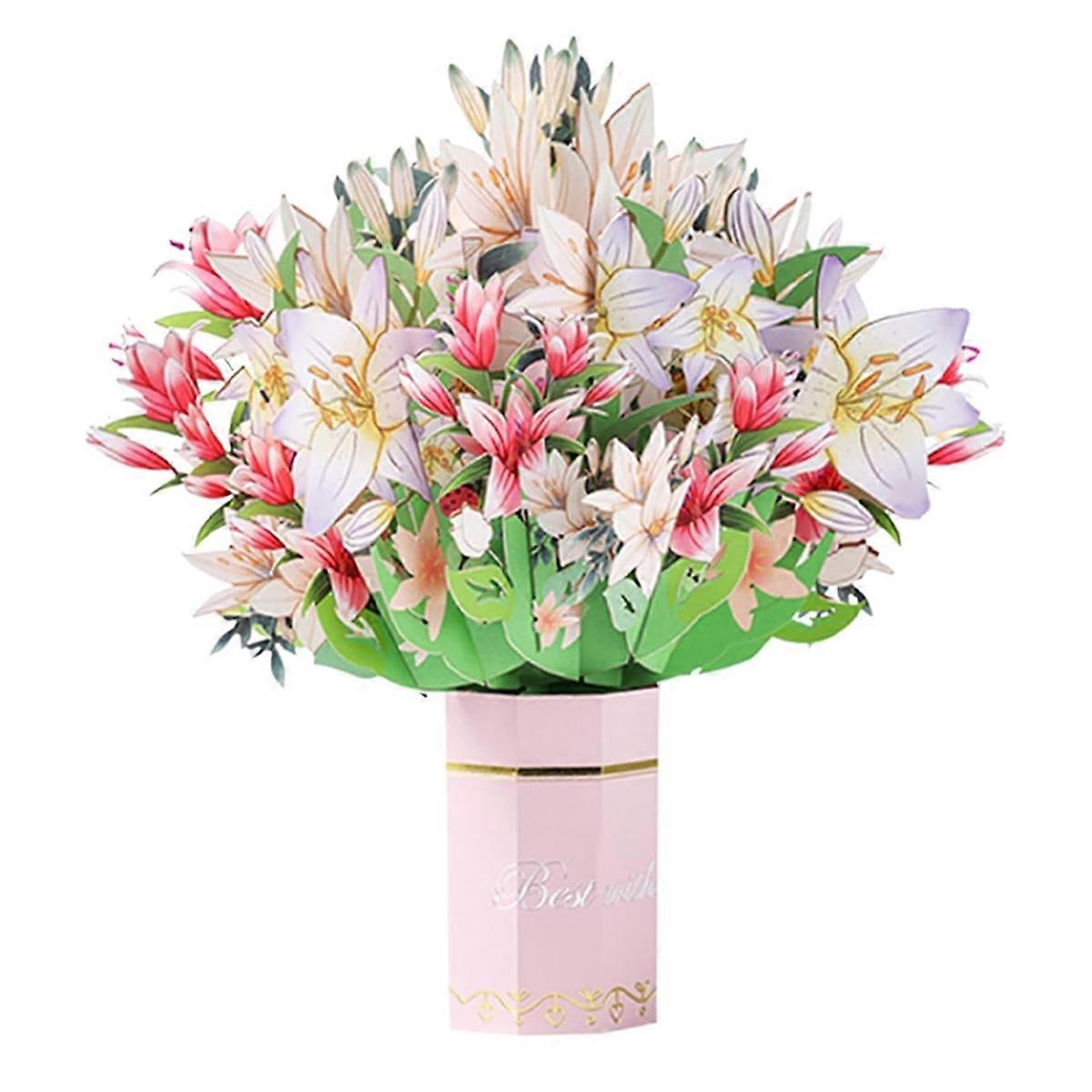 Pop-Up Mothers Day Cards for Mom,Paper Flower Cards Pop-Up,for Women with Note Card and Envelope
