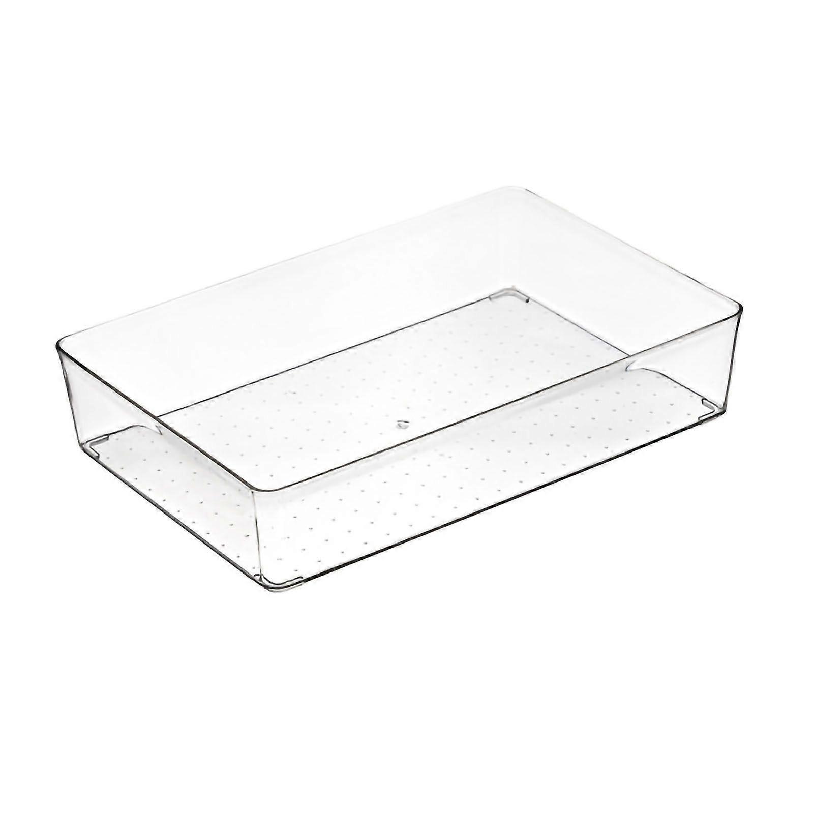 Drawer Storage Trays, Durable Transparent PET Drawer Storage Divid Box for Kitchen, Large Square Box