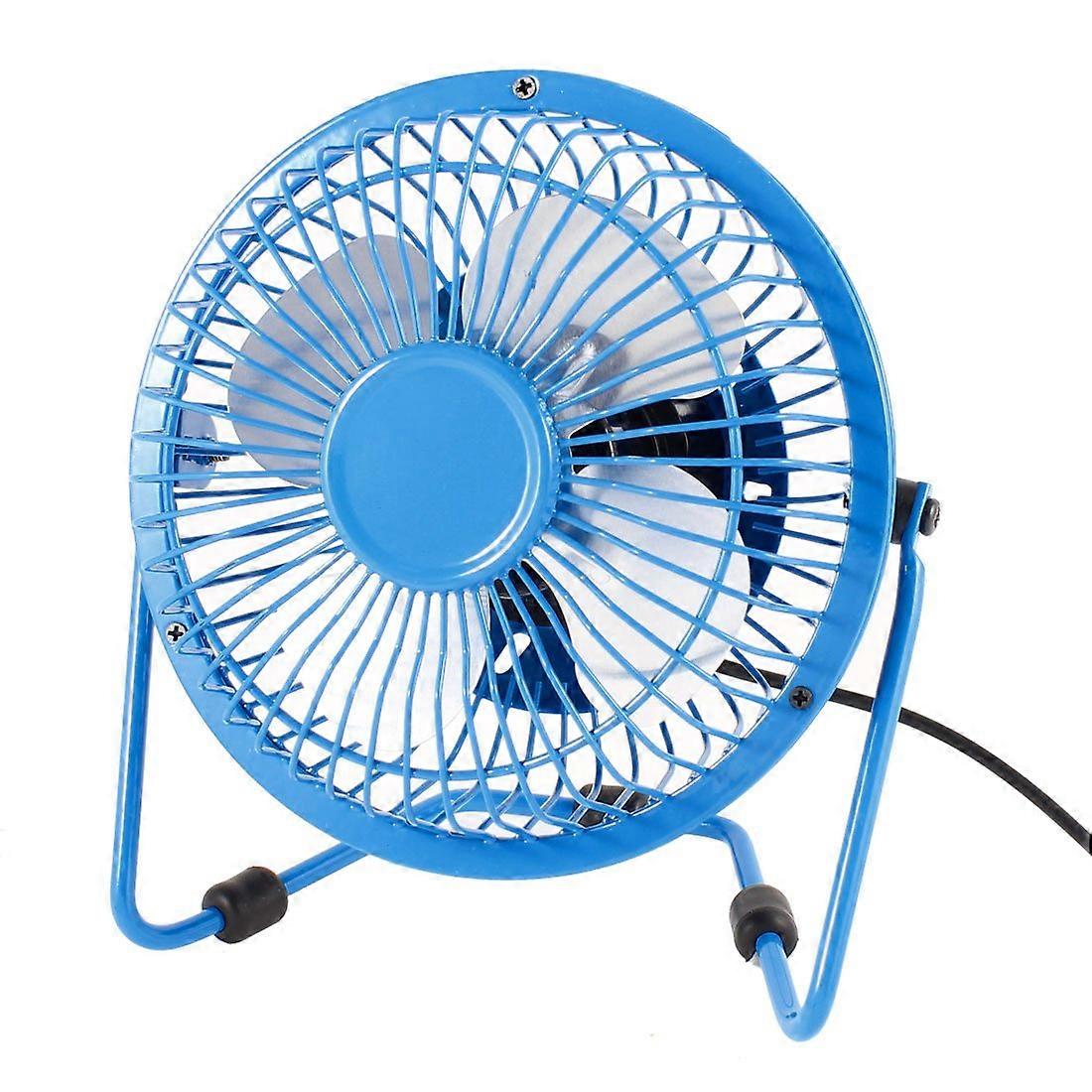 Qtqgoitem Adjustable USB Fan 10cm Diameter Blue Metal Blades I/O Switch Model 2A1EA65DC60976C