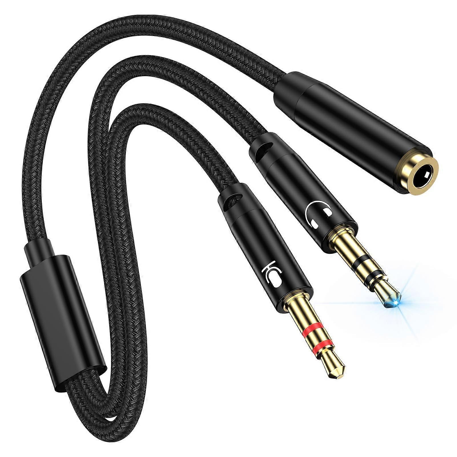 PC headphone separator cable 3.5mm mic Aux Audio Computer Headphone Microphone Splitter