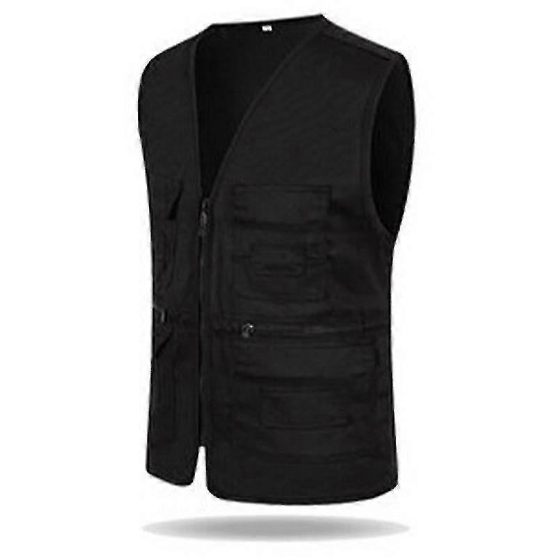 נשים דיג מטען אפוד מזדמן ספארי אפוד אחיד בצבע אחיד מעיל