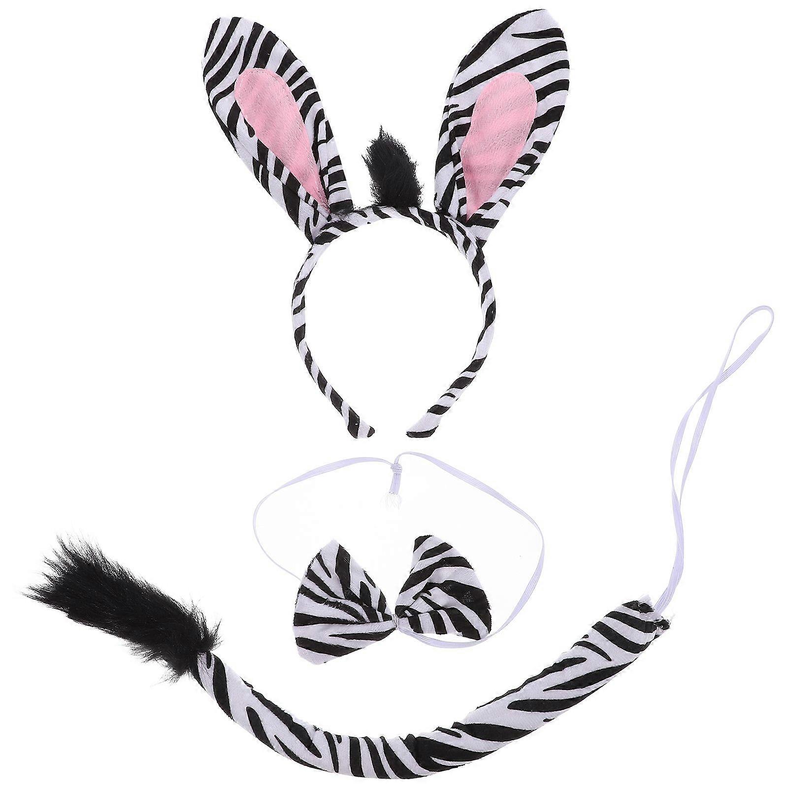 1 مجموعة المرحلة أداء زي كيت مرنة حمار وحشي الأذن شعرة Botiw ودعامة الذيل المزيفة