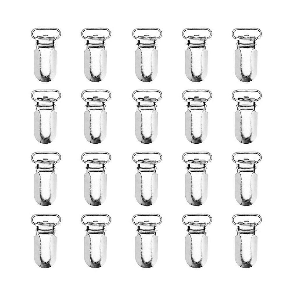 25pcs duráveis e moda suspensórios para homens e mulheres fivela boca de pato (branco)