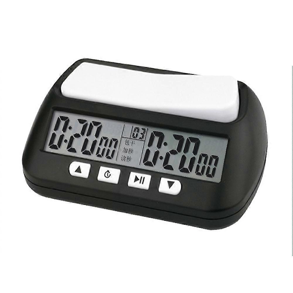 Digital Chess Timer Clock Professional Game Timer for Chess Go Checkers Dual Screen Large Display AA Battery Operated Portable Blac