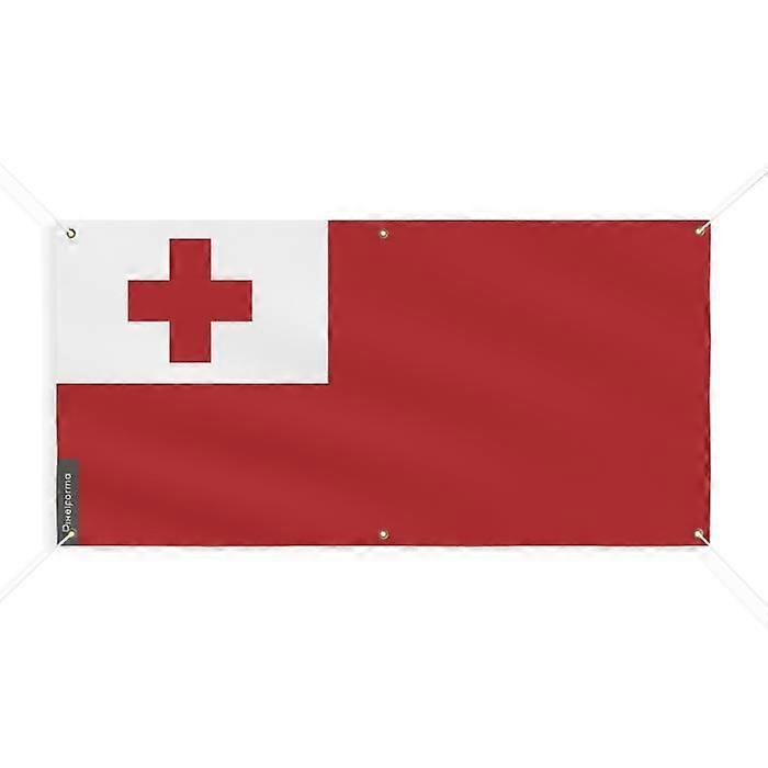 Tonga Flag Banner - PIXELFORMA - 170x340cm - Durable Polyester - 6 Reinforced Eyelets