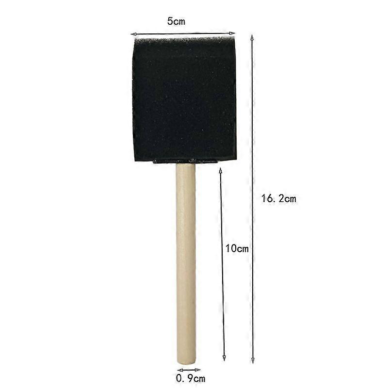 6pcs Children Sponge Paint Brushes With Wooden Handle Soft Black Sponge Brush For DIY Doodling Painting Crafting Multi-Functional Art Tool
