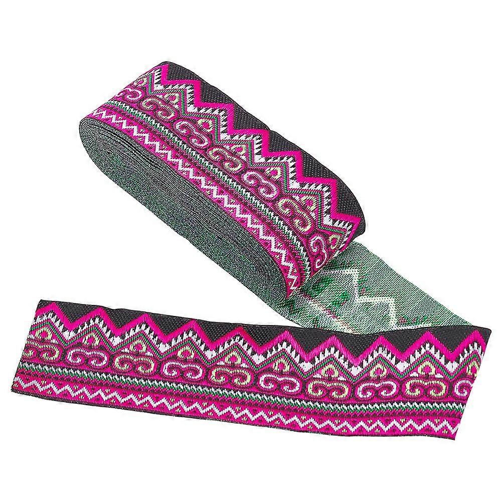 7.6 Yards Colorful Jacquard Ribbon Trim, 2 Inch Ethnic Style Embroidery Polyester Ribbon