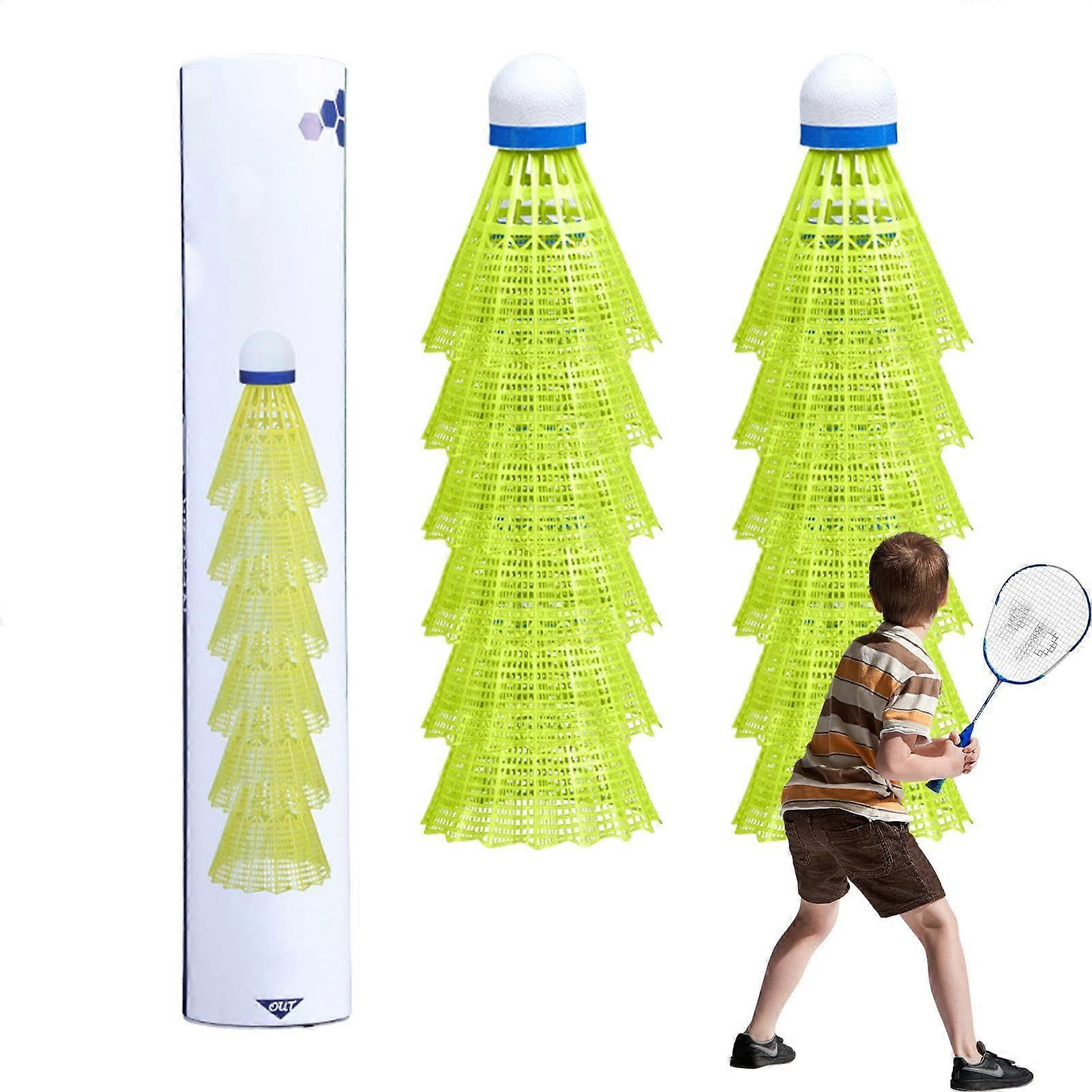 Badminton Training Ball, Nylon Shuttlecocks,, High Speed 12 yellow