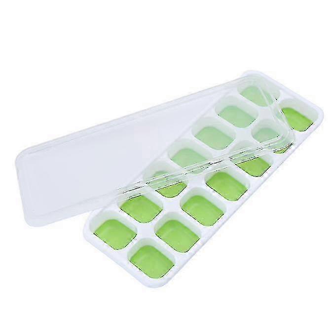 Silicone Ice Cube Trays - Easy Release, Flexible 14-Cube Mold - Green