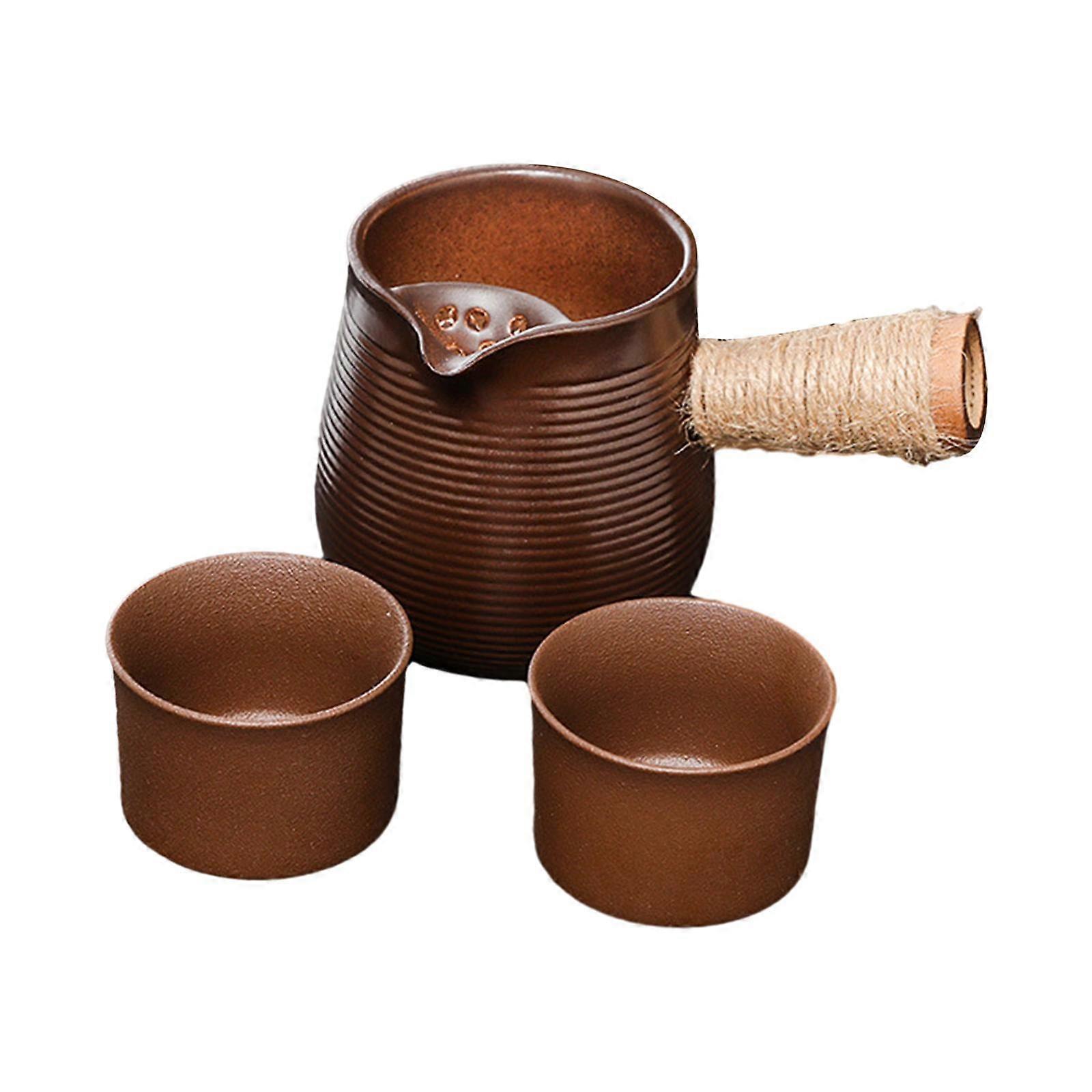 500 ml keramisk tekande med sidehåndtag blomstrende og løs tebladskedel holdbar