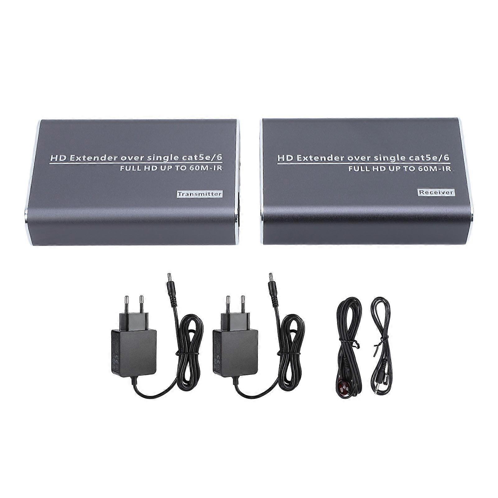 HD Multimedia Interface Extender Kit 60M Infrared Sound Video Transmitter EU Plug