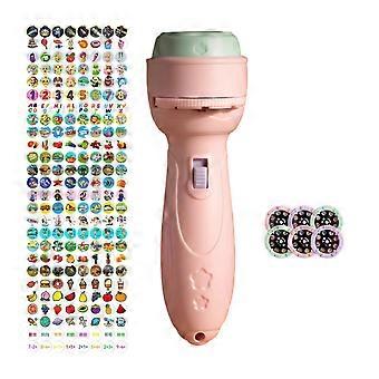 Interactive Childrens Projector Flashlight Portable Learning Toy Discs 48 Pictures Lamp Toy  Purple