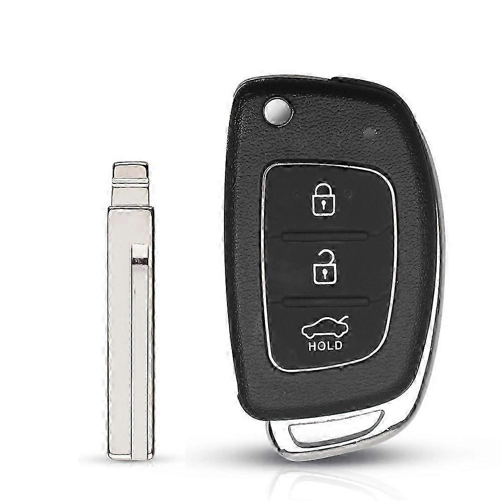 3 Button Folding Flip Remote Key Shell Car Key Case For Hyundai Solaris Ix35 Ix45 Series Auto Key Blanks Case Fob Uncut