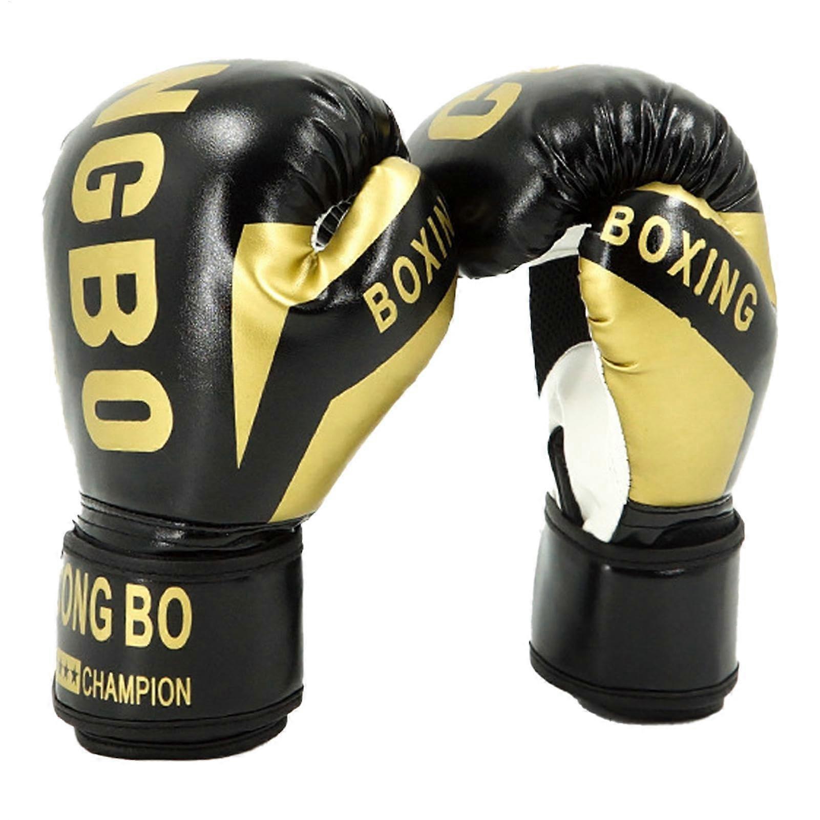 Gants de boxe pour enfants adultes, kickboxing, Muay Thai, MMA noir