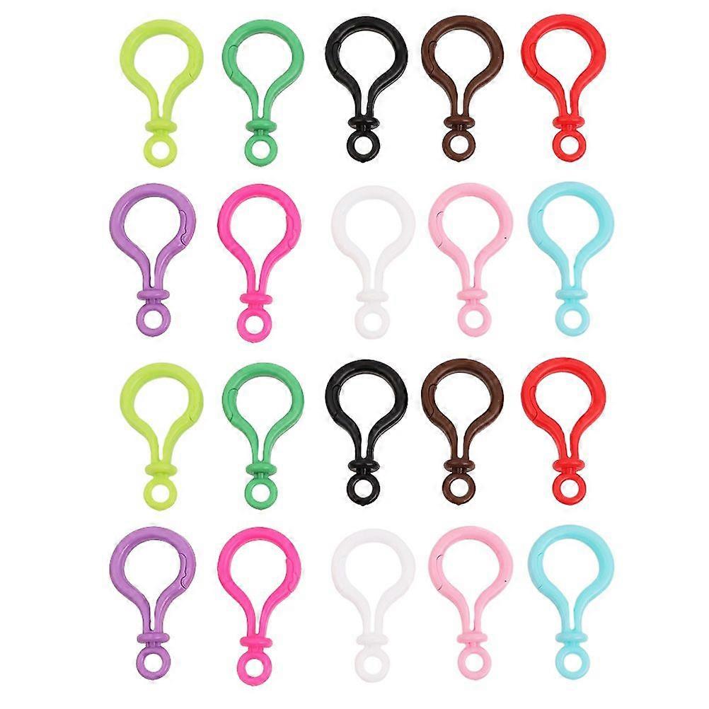 32Pcs Professional Keychain Clips Multi-function Plastic Keychains Lanyard Clip (Random Color)