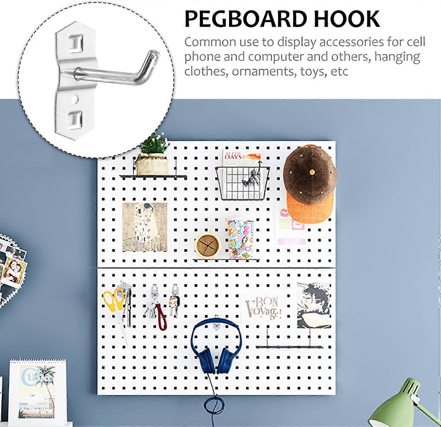Grid Wall Bracket Hooks Square Hole Hole Plate Hook 12Pcs Cupboard Shelf Cupboard Shelf Metal Pegboard Hook