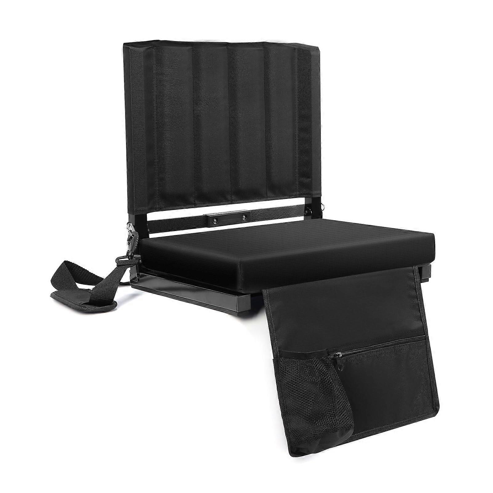 Stadium Seat with Back Support, Cup Holder, Shoulder Strap