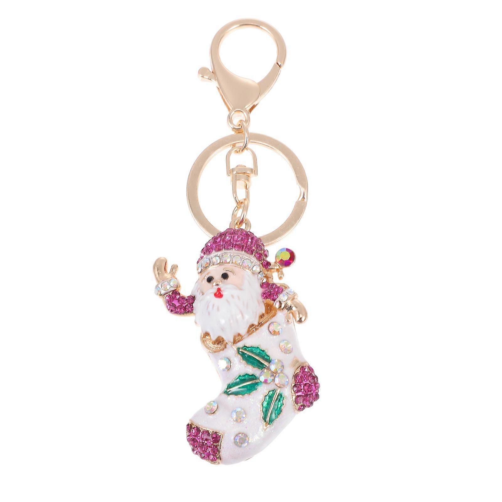1Pc Keyring Bag Pendant Adorable Xmas Style Keychain Creative Key Ring