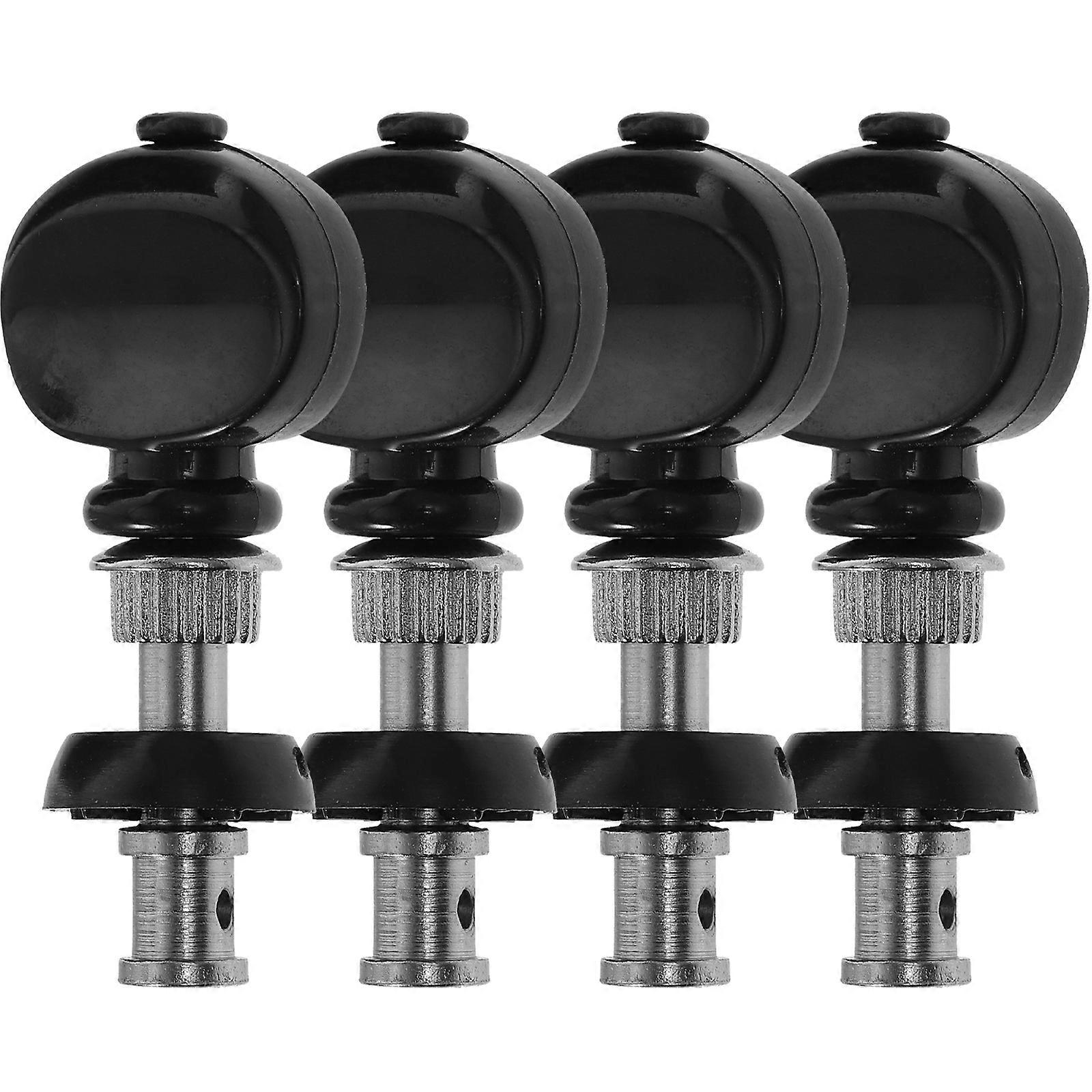 4pcs Ukulele Tuning Machines with White Plastic Buttons – Friction Tuners Set for Central Pegs, Versatile Use Across Instruments